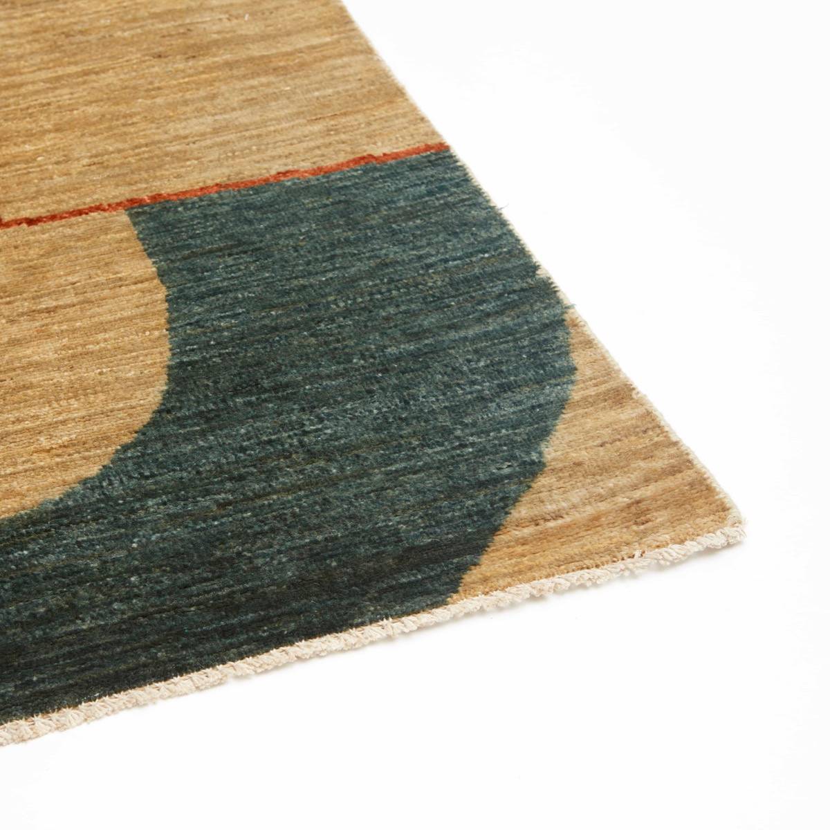 Bauhaus matta från Nobilis i sand/petrol — detalj