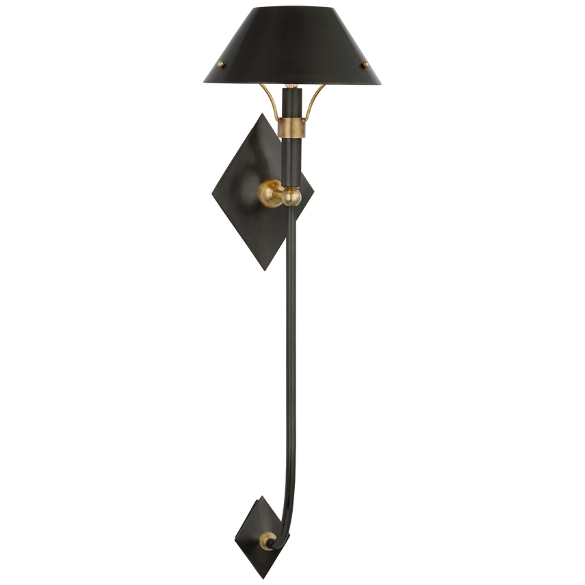 Turlington Vägglampa – Bronze And Hand-Rubbed Antique Brass With Bronze Shade