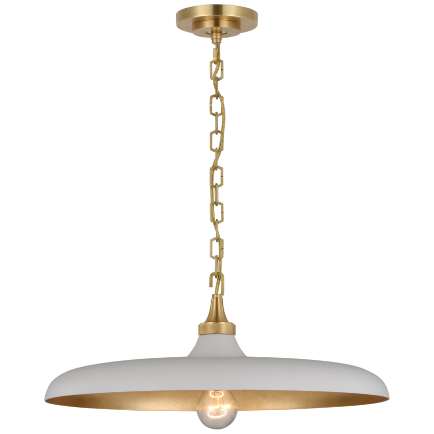 Piatto Takpendel – Hand-Rubbed Antique Brass With Plaster White Shade