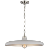 Piatto Takpendel – Polished Nickel With Plaster White Shade