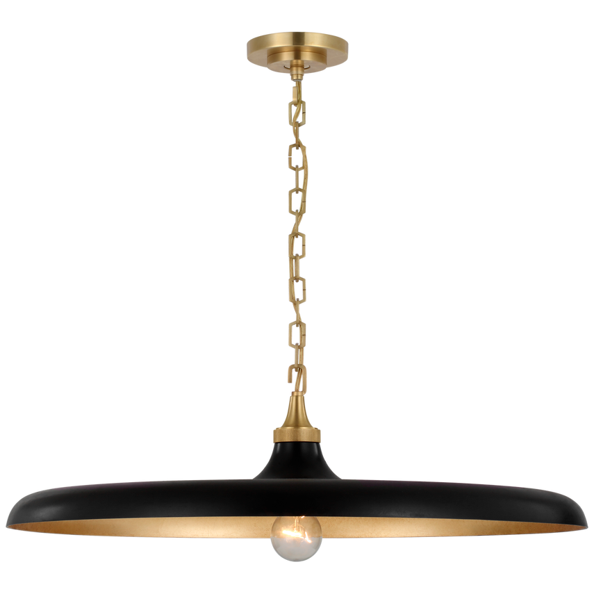 Piatto Takpendel Large – Hand-Rubbed Antique Brass With Aged Iron Shade