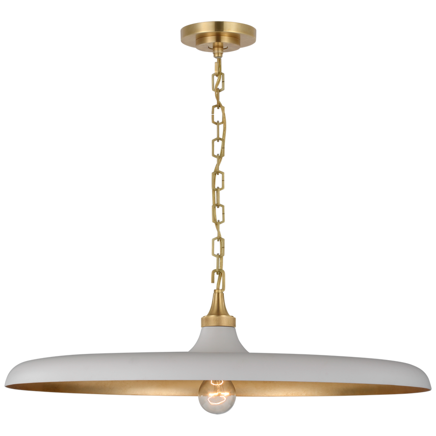 Piatto Takpendel Large – Hand-Rubbed Antique Brass With Plaster White Shade