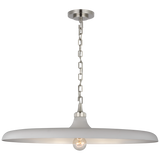 Piatto Takpendel Large – Polished Nickel With Plaster White Shade