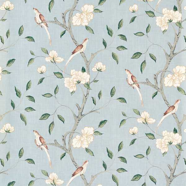Zoffany Tapet Eleonora Print Tapetprov - Stockholm Blue
