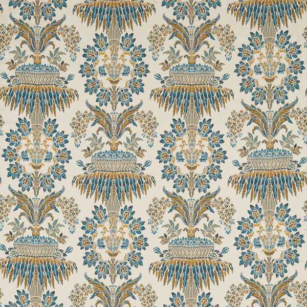 Zoffany Tyg Long Gallery Brocade Tygprov - Teal/Gold
