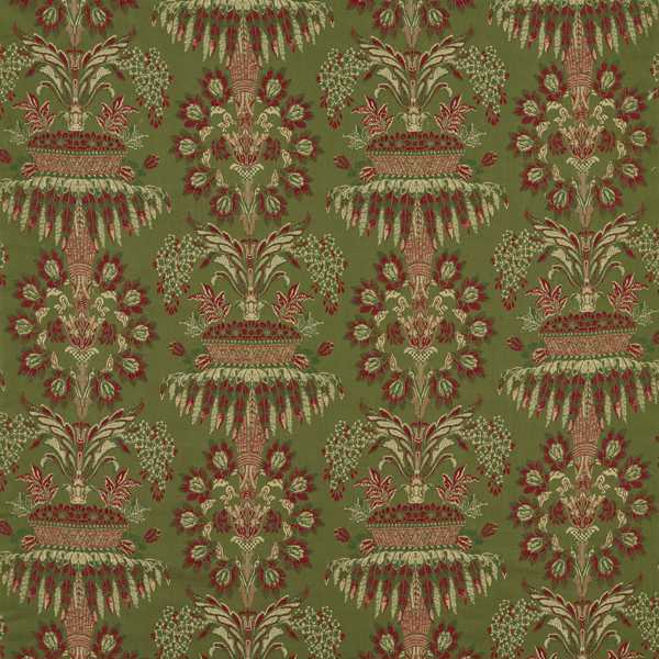 Zoffany Tyg Long Gallery Brocade Tygprov - Olivine/Russet