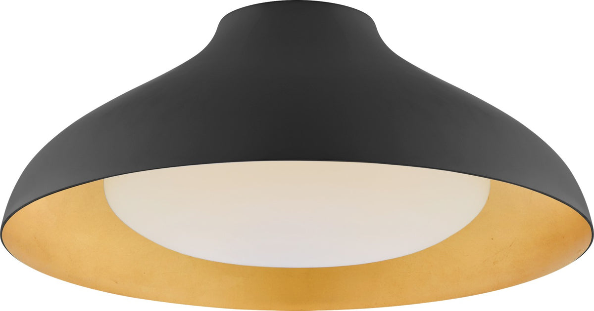 Agnes 18" Plafond — Visual Comfort — Matte Black with Soft White Glass