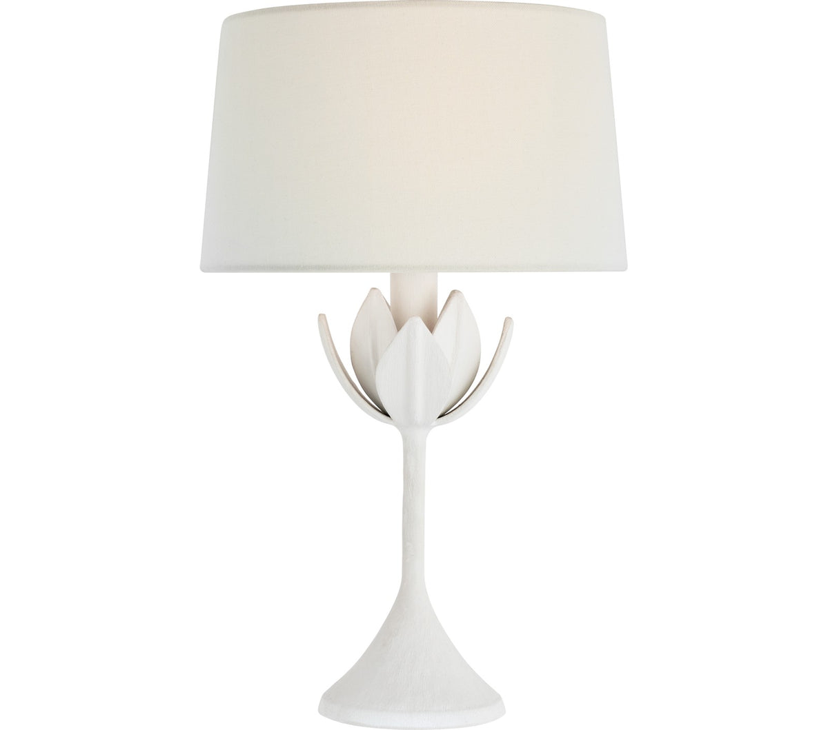 Alberto 17" Cordless Table Lamp — Julie Neill for Visual Comfort & Co. — Plaster White with Linen Shade