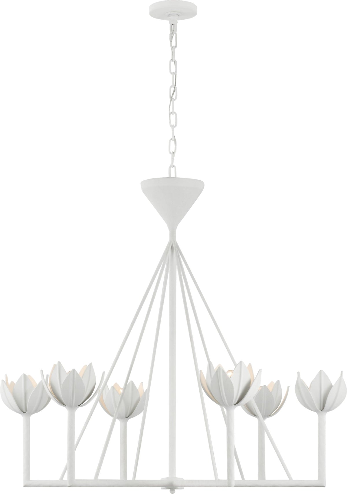 Alberto Large Low Ceiling Chandelier — Julie Neill for Visual Comfort & Co. — Plaster White