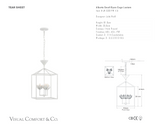 Alberto Small Open Cage Lykta — Julie Neill for Visual Comfort & Co. måttskiss