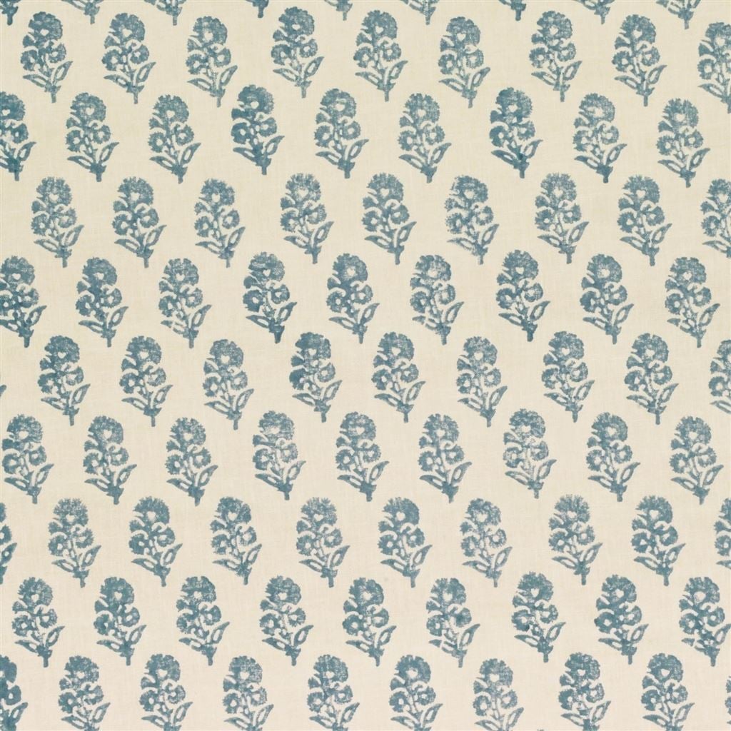 Allie Blockprint Chambray — Ralph Lauren Home tyg