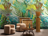 Aloe room setting — Pierre Frey wallpaper