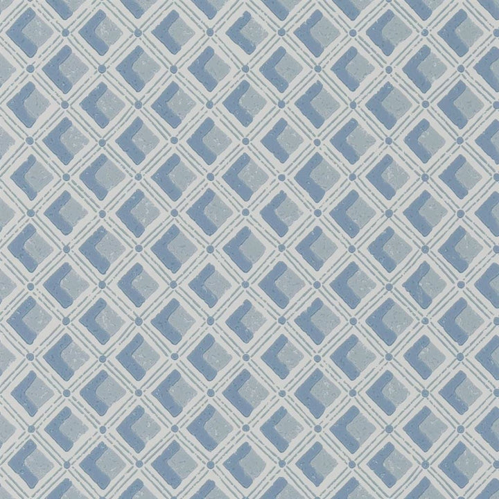 Amsee Geometric Slate Blue — Designers Guild tapet