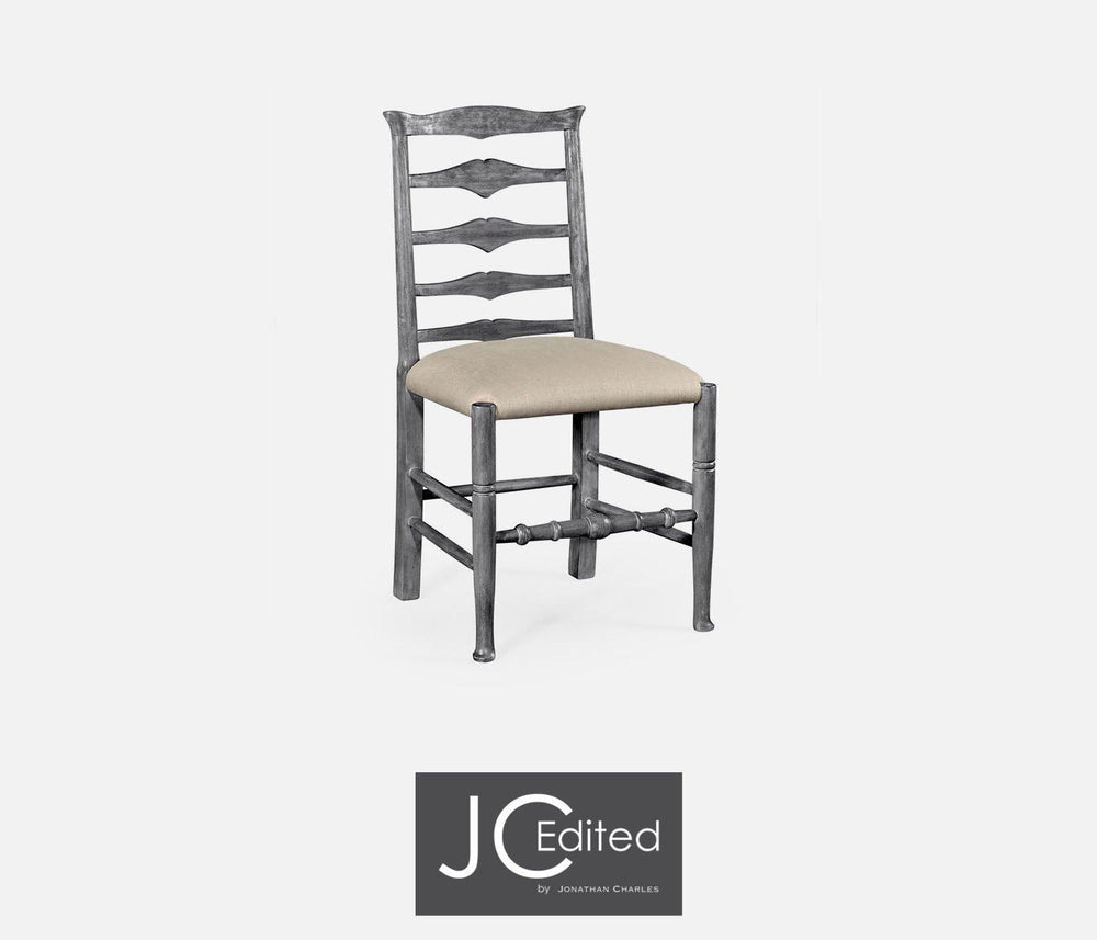 Casual Ladder Back Side Chair in Mazo - Antique Dark Grey