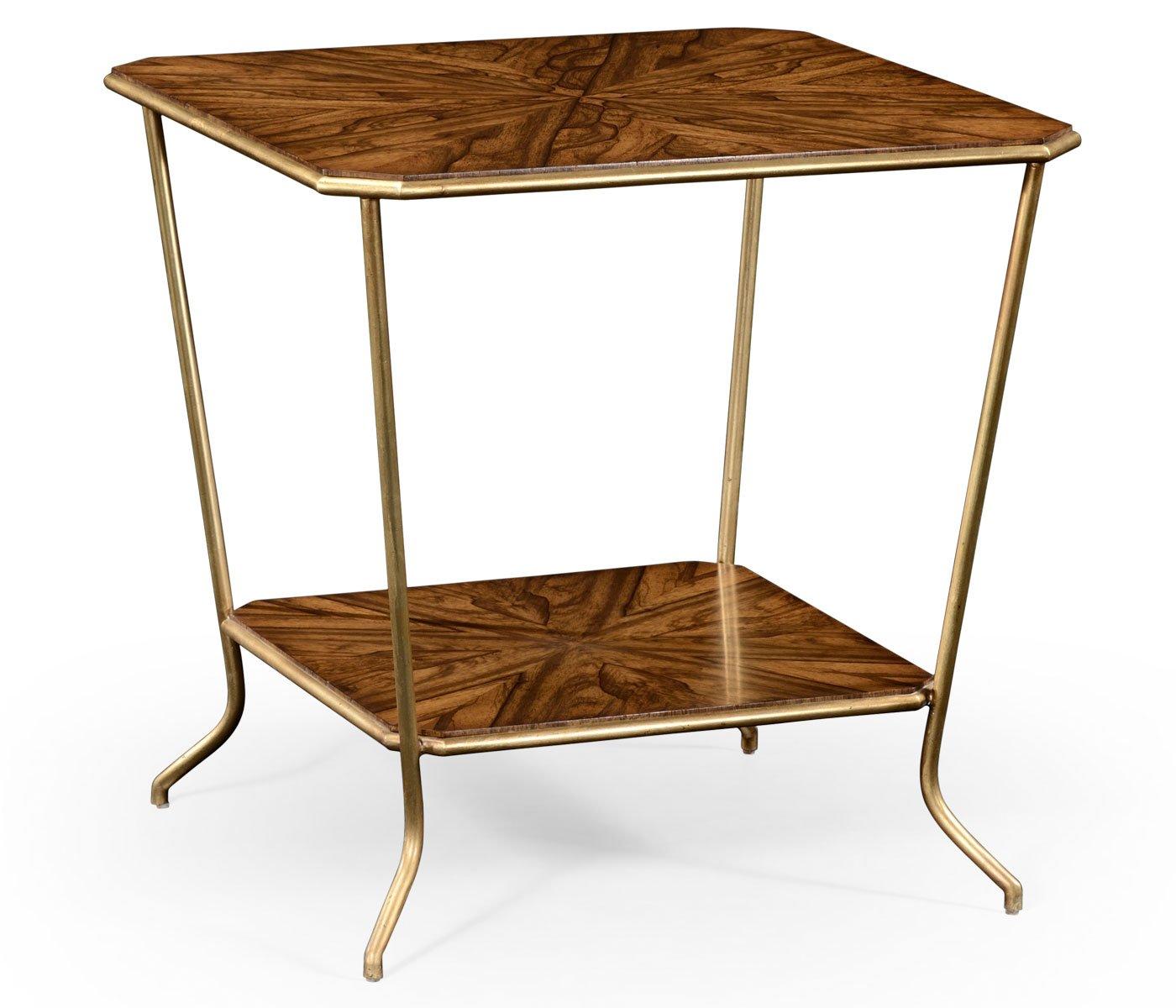 Argentinian walnut veneered square side table