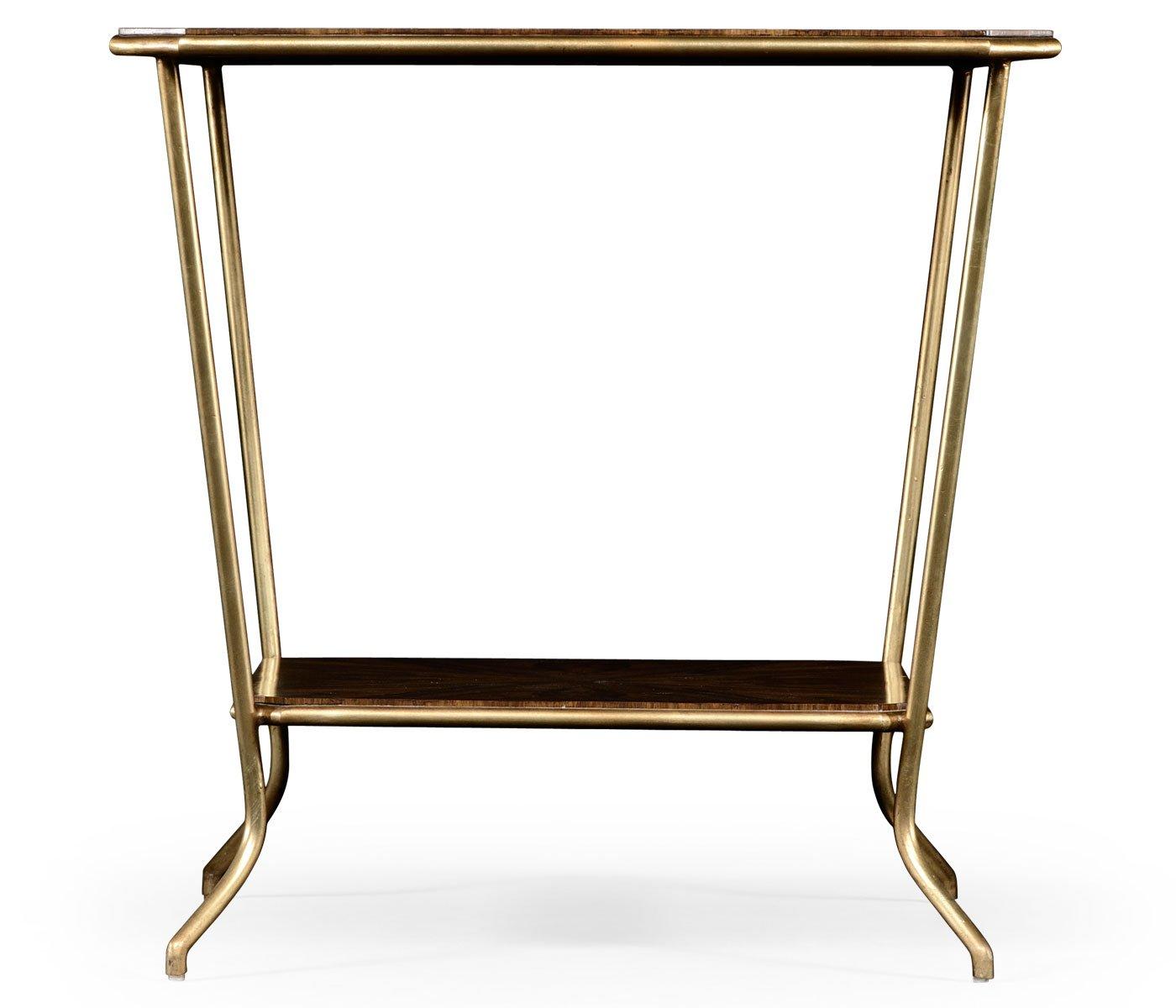Argentinian walnut veneered square side table