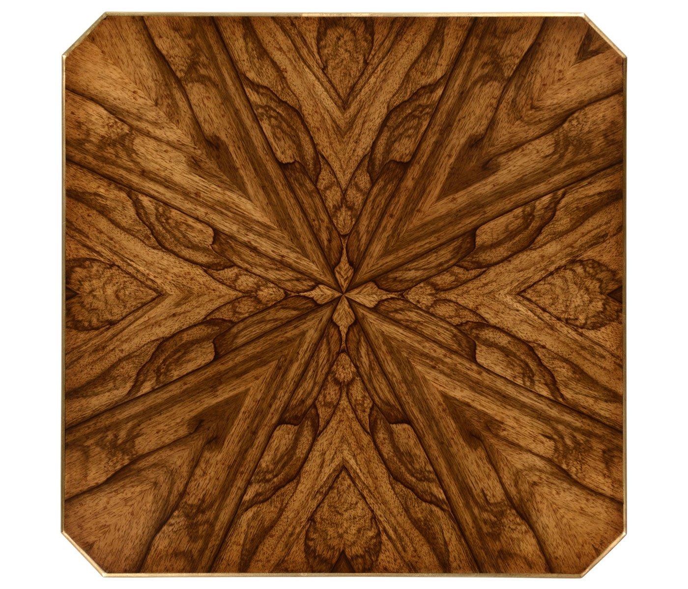 Argentinian walnut veneered square side table