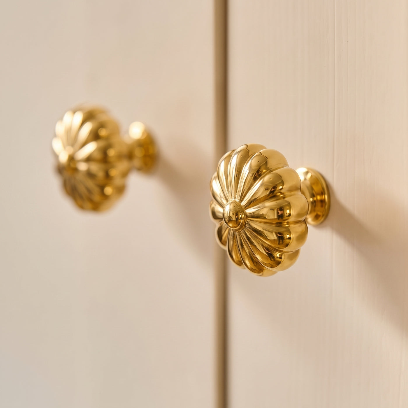 Aberdovey Skåpsknopp — miljöbild, Polished brass lacquered