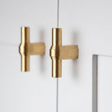 Gaumont T-bar handtag — miljöbild, Satin brass satin lacquered