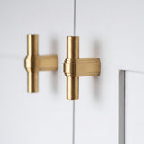 Gaumont T-bar handtag — miljöbild, Satin brass unlacquered