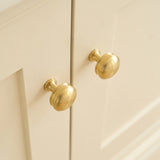 Grove Bamboo Thumb Knob — miljöbild, Satin mässing, lackad - SBL