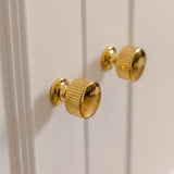 Leebank Skåpsknopp — miljöbild, Polished brass lacquered