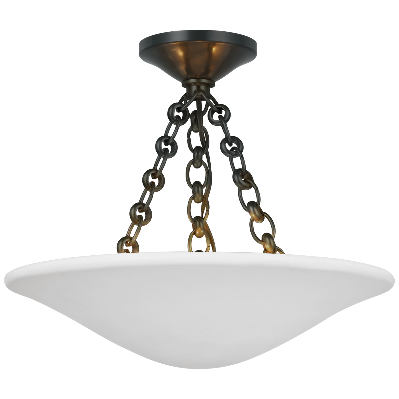 Mollino plafond i vit metall och glas med modernistisk design från AERIN for Visual Comfort & Co
