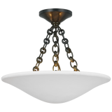Mollino plafond i vit metall och glas med modernistisk design från AERIN for Visual Comfort & Co