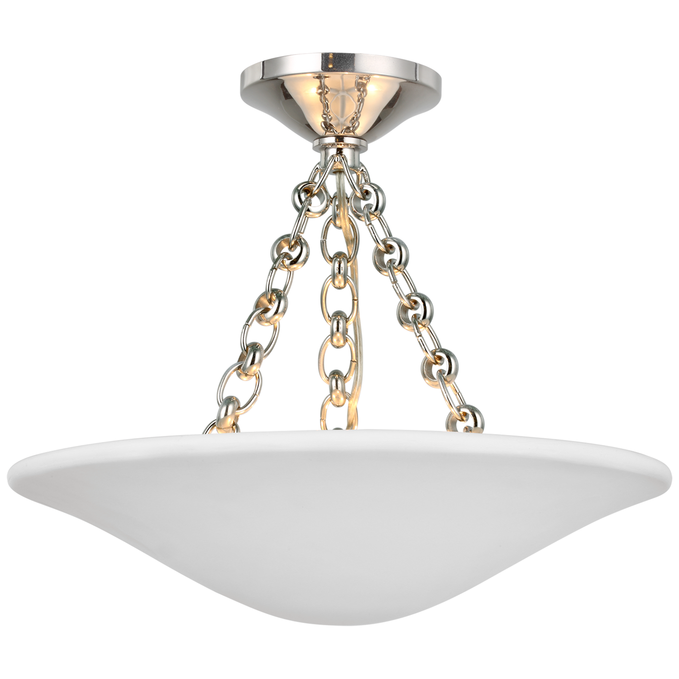 Mollino plafond i vit metall och glas med modernistisk design från AERIN for Visual Comfort & Co