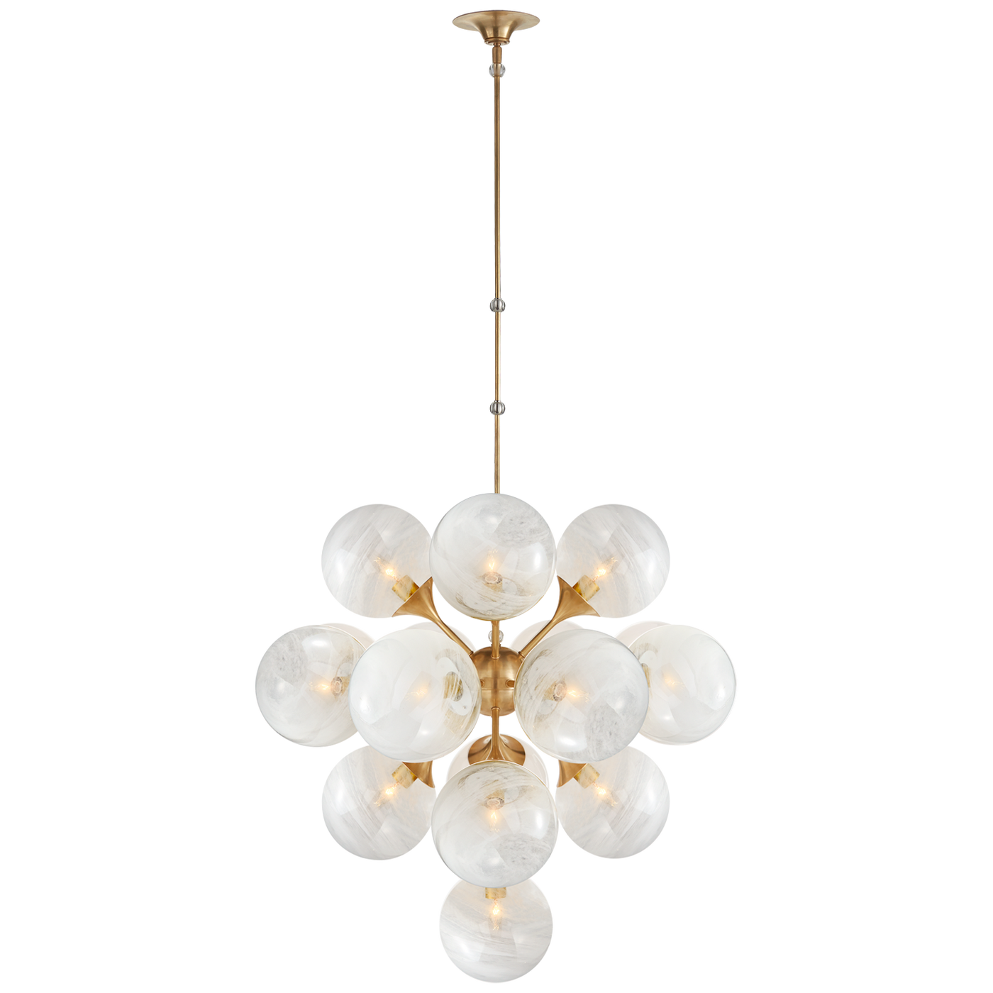 Cristol taklampa från AERIN for Visual Comfort & Co., klassisk belysning i vit metall