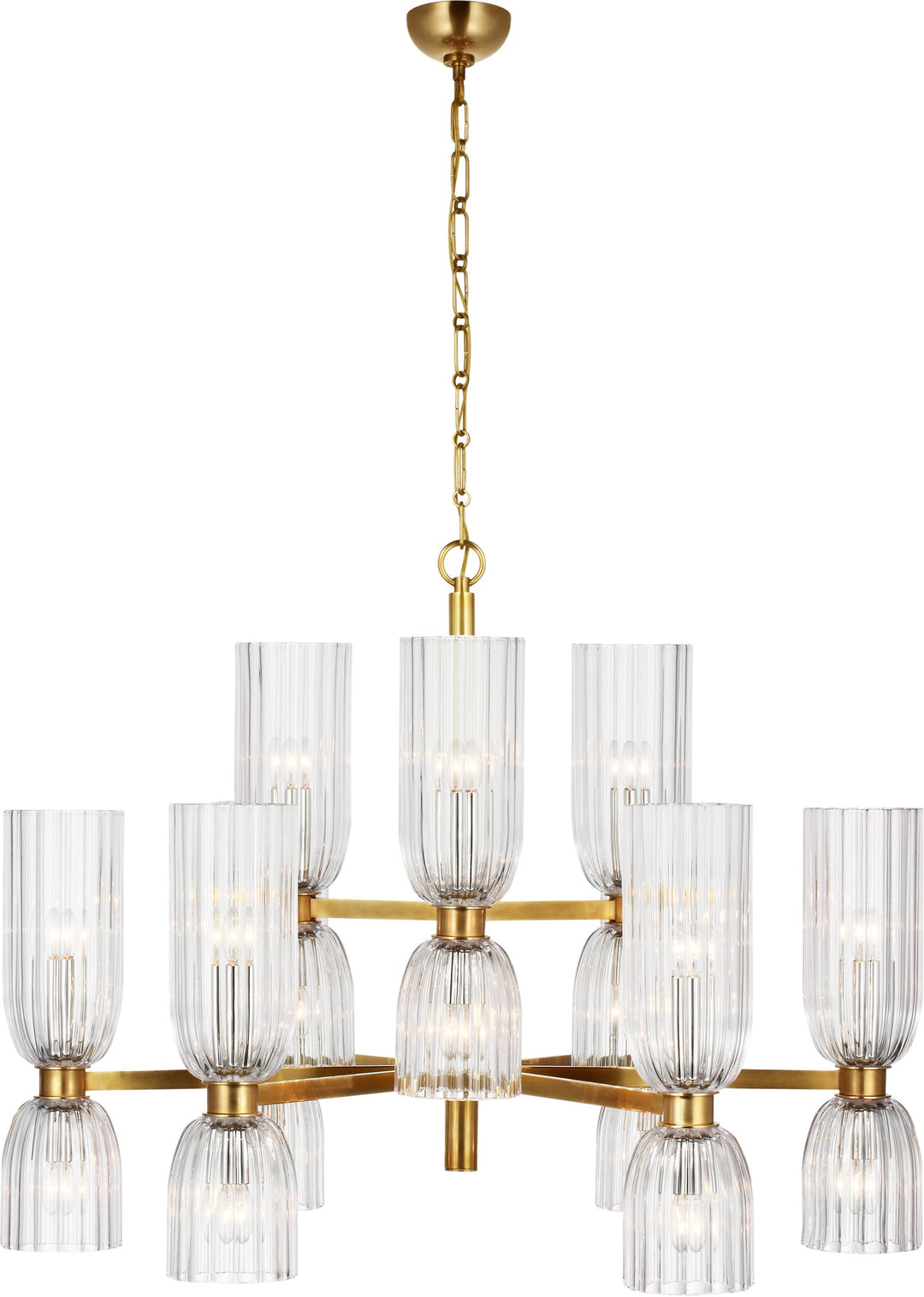 Asalea Medium Two-Tier Takkrona Antique-Burnished Brass