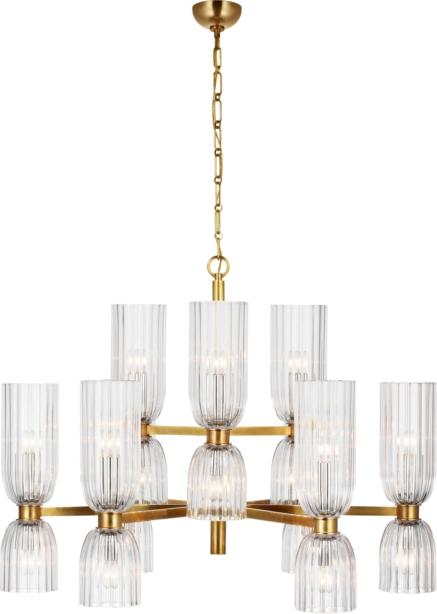 Asalea Medium Two-Tier Takkrona Antique-Burnished Brass