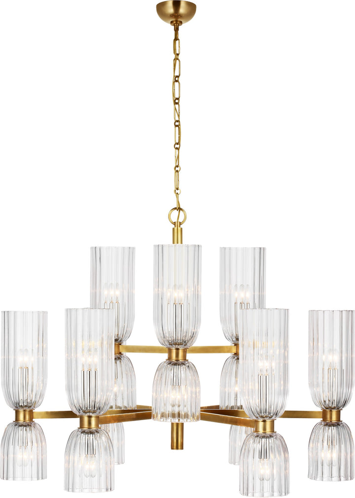 Asalea Medium Two-Tier Takkrona Antique-Burnished Brass