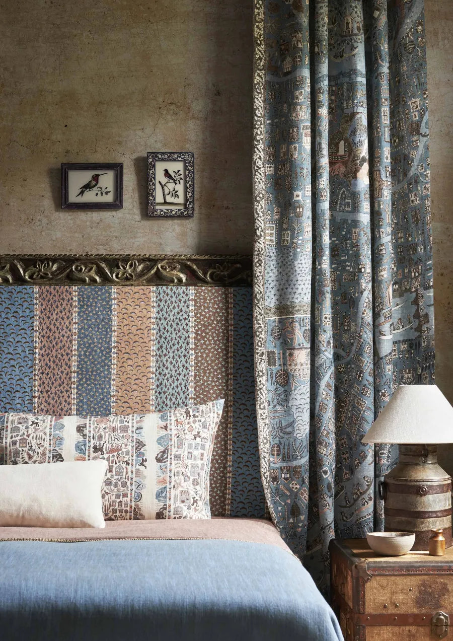 Asha Stripe Blue Almond — Lewis & Wood tyg