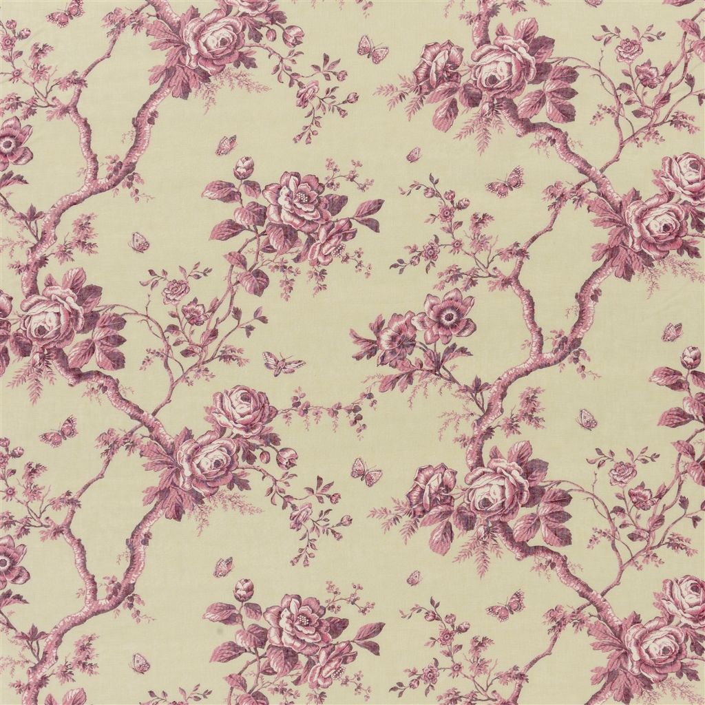 Ashfield Floral Voile Vintage Wine — Ralph Lauren Home tyg