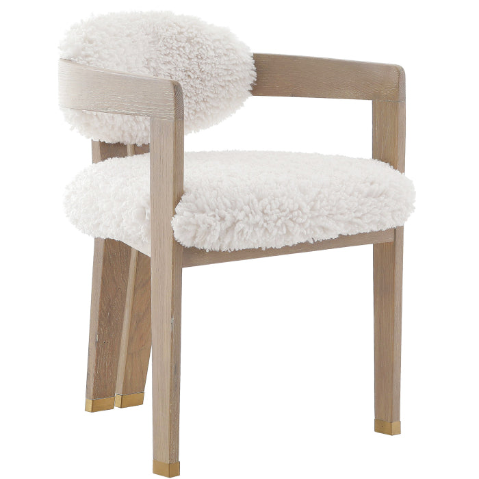 Baaarb Dining Chair in Faux Sheepskin - Keiichi