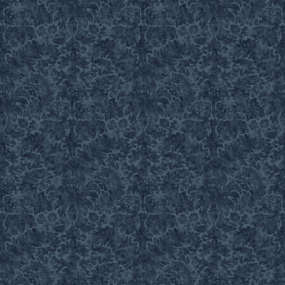 Barberry Damask Overdyed Indigo — Ralph Lauren Home tyg