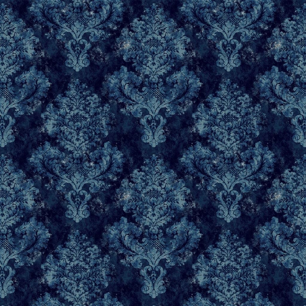 Barouche Damask Indigo — Ralph Lauren Home tyg