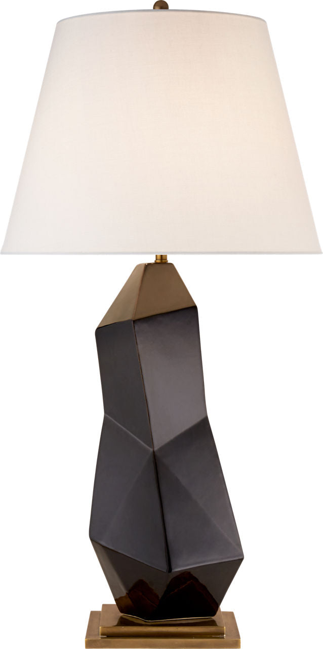 Bayliss Bordslampa — Kelly Wearstler for Visual Comfort & Co. — Black with Linen Shade