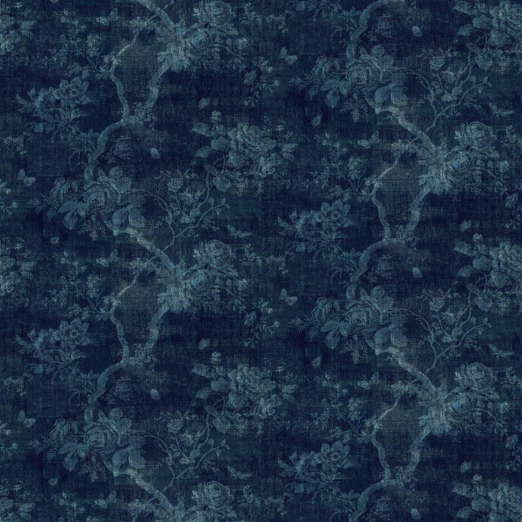 Beaton Floral Overdyed Indigo — Ralph Lauren Home tyg