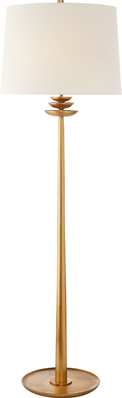 Beaumont Golvlampa — Visual Comfort — Gild with Linen Shade