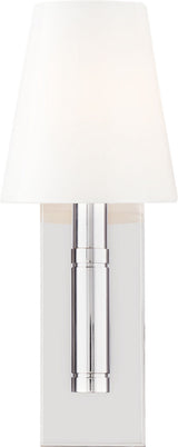 Beckham Classic Rectangular Vägglampa — Thomas O'Brien for Visual Comfort & Co. — Polished Nickel with White Glass