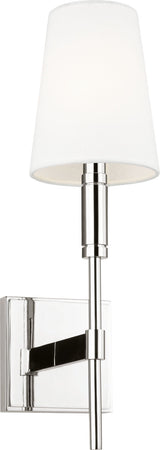 Beckham Classic Wall Light — Thomas O'Brien for Visual Comfort & Co. — Polished Nickel with Linen Shade
