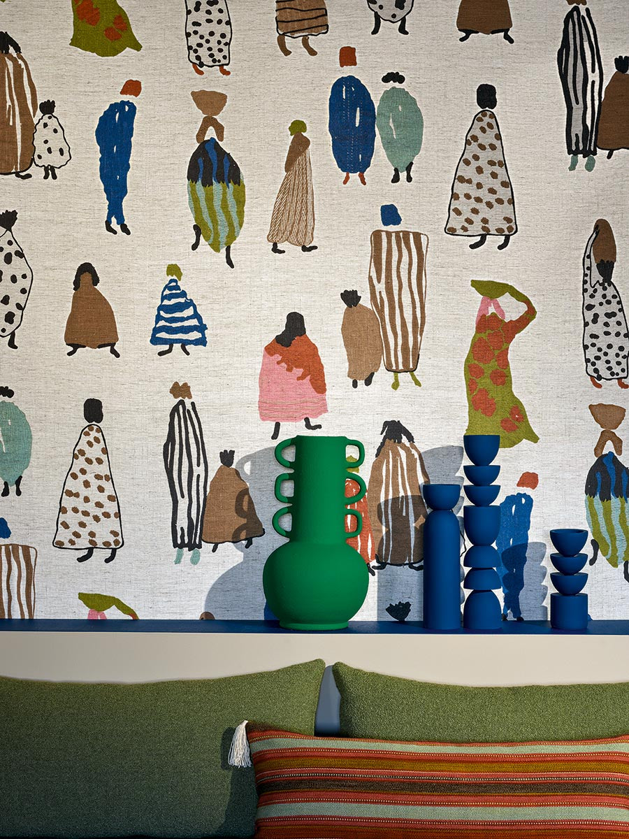 Bedouins room setting — Pierre Frey wallpaper