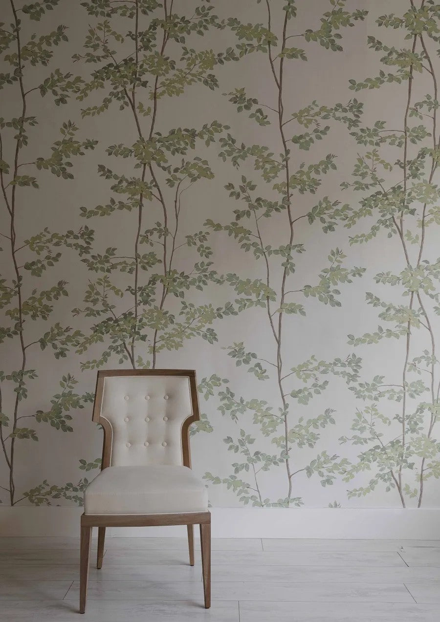 Beech Document Green — Lewis & Wood tapet