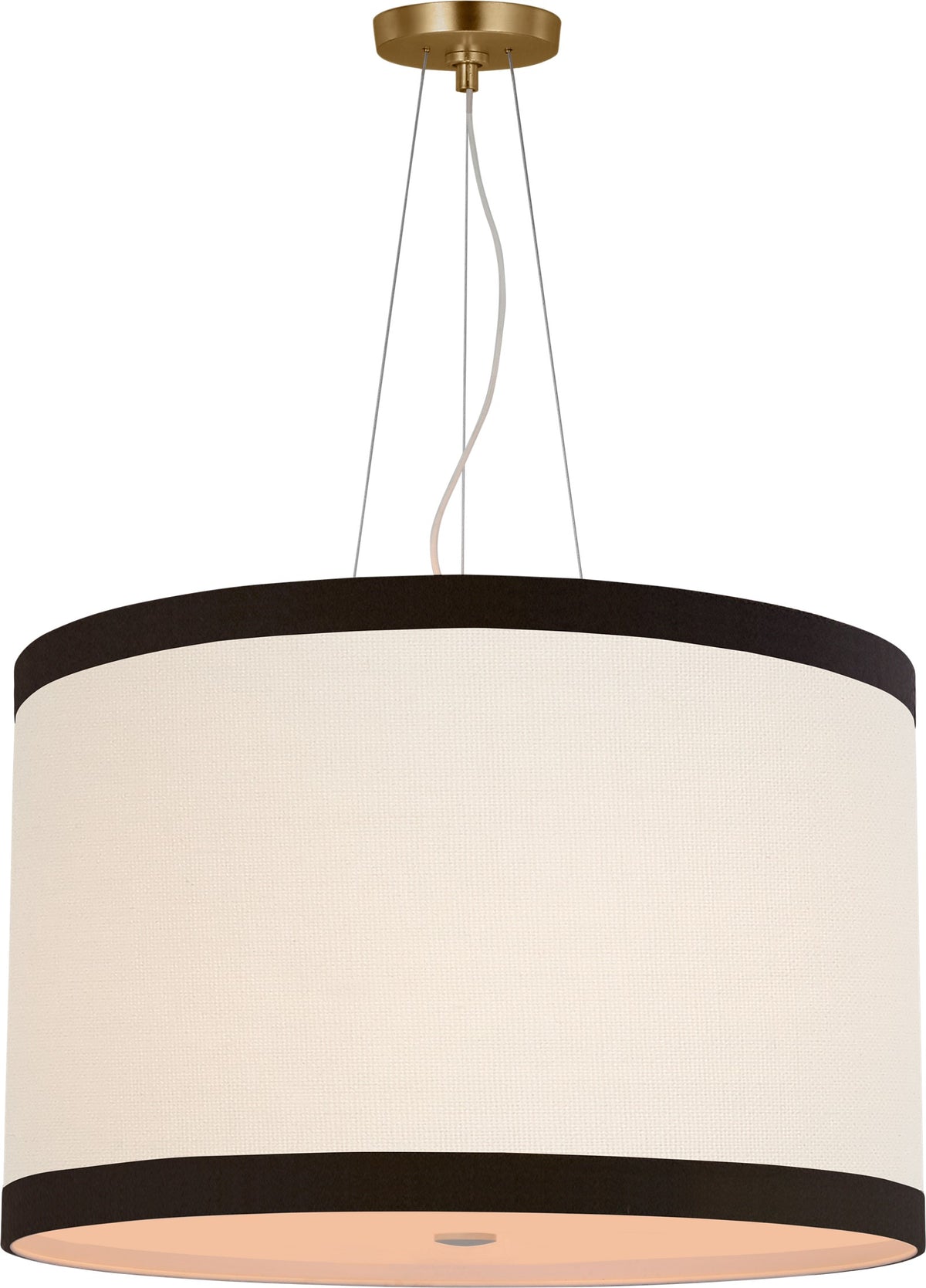 Walker Medium Taklampa — kate spade new york for Visual Comfort & Co. — Gild with Cream Linen Shade with Black Linen Trim