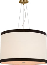 Walker Medium Taklampa — kate spade new york for Visual Comfort & Co. — Gild with Cream Linen Shade with Black Linen Trim