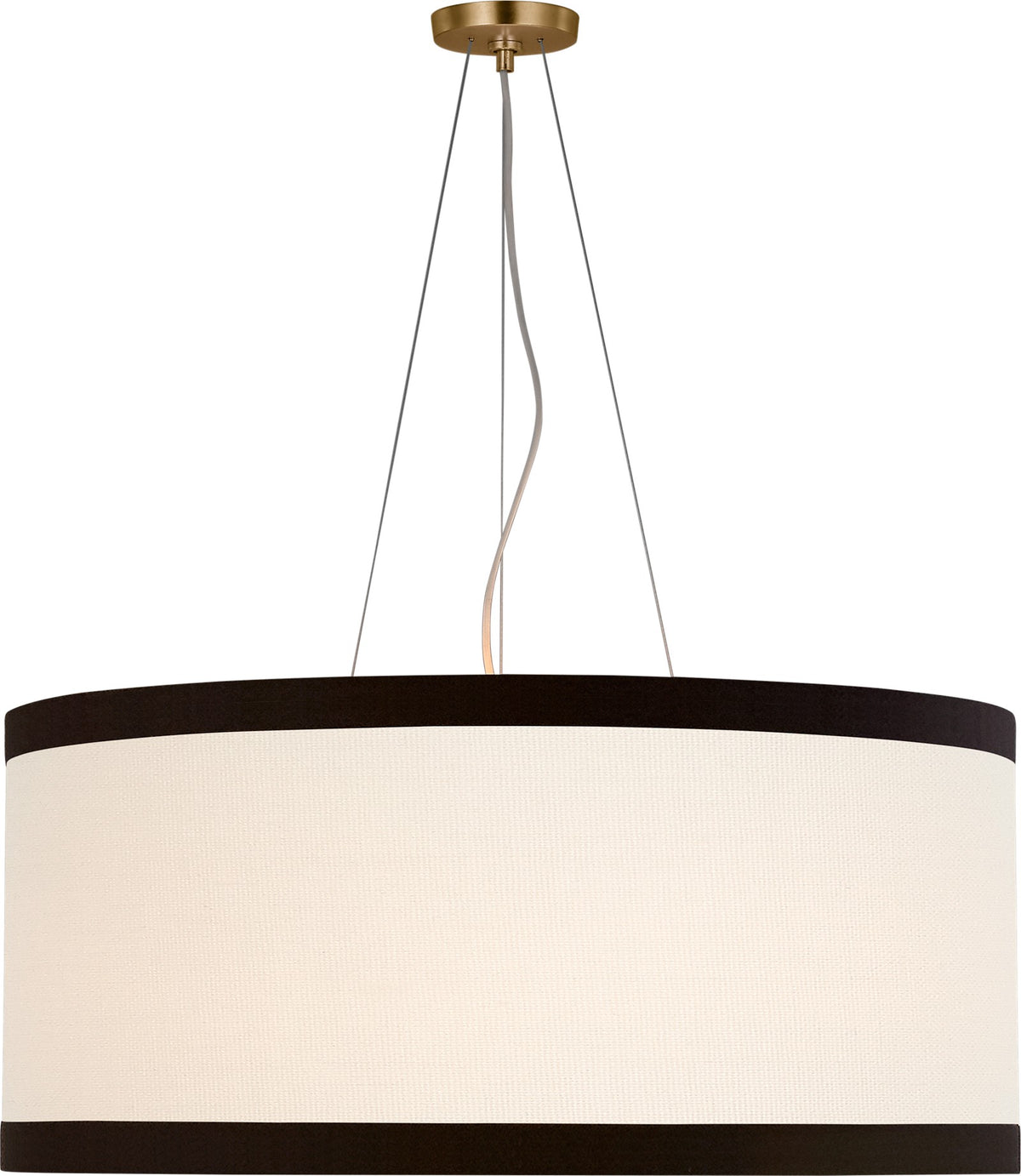 Walker Large Ceiling Light — kate spade new york for Visual Comfort & Co. — Gild with Cream Linen Shade with Black Linen Trim
