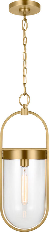 Blaine Small Takpendel — Chapman & Myers for Visual Comfort & Co. — Burnished Brass with Clear Glass