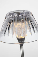 Blaze 12" Rechargeable Bordslampa — Waterford for Visual Comfort & Co. — Polished Nickel with Clear Crystal detaljbild